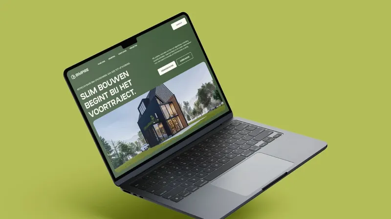 BIMpire branding op een laptop