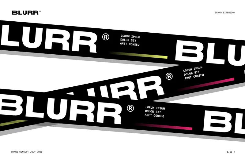 BLURR rebrand op drukwerk