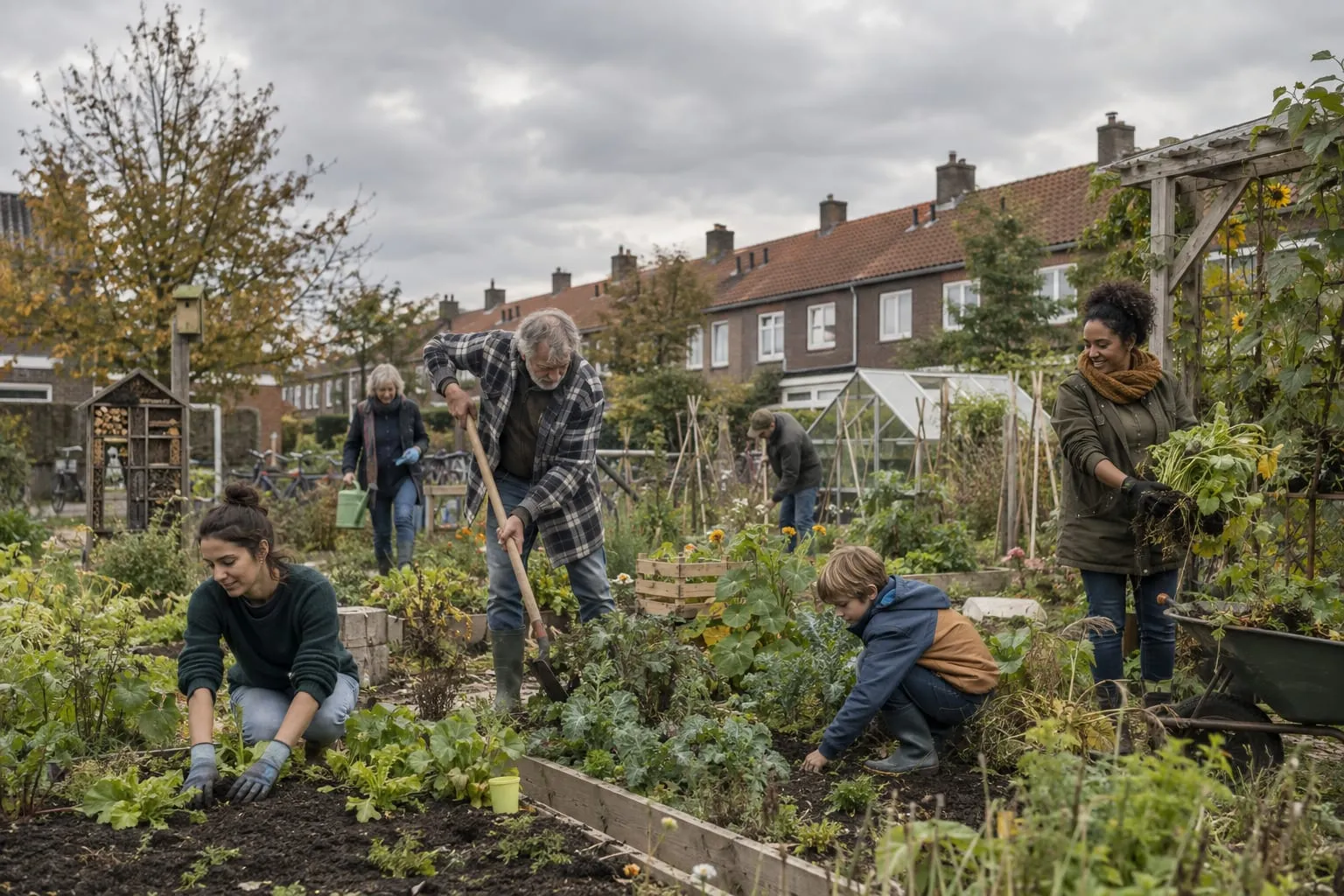 Vrijwilligers bij een buurtinitiatief dat BLURR ondersteunt