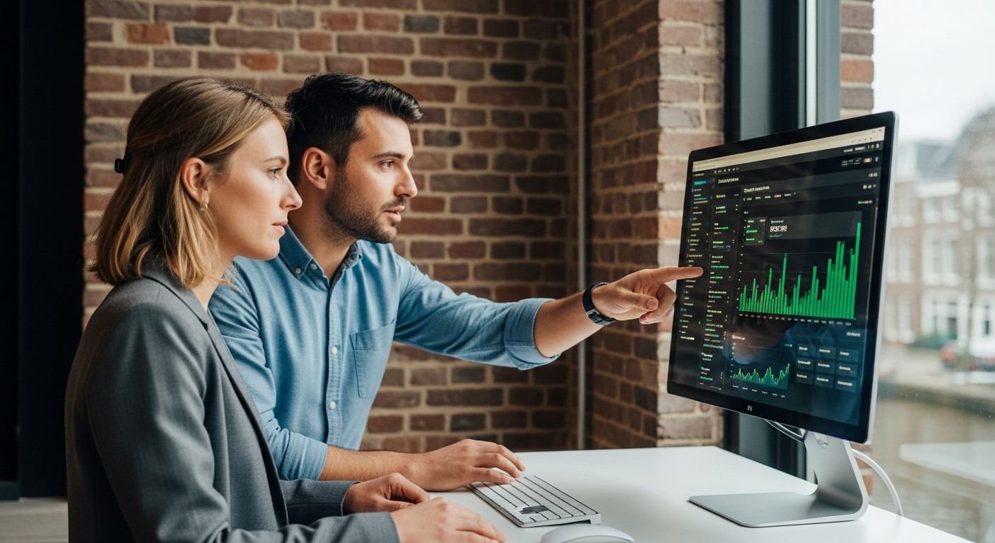 Online marketing dashboard met conversie statistieken en website performance metrics