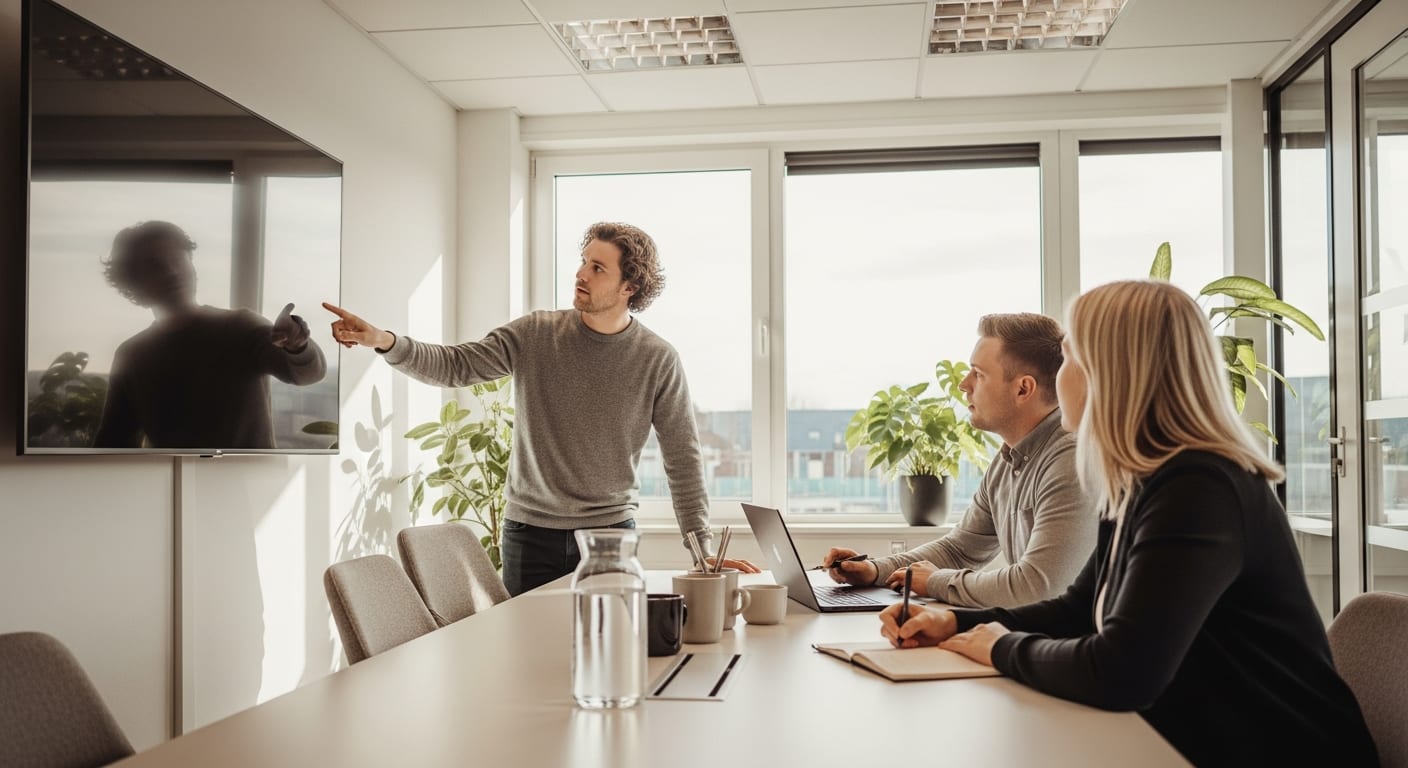 BLURR Marketing team bespreekt webshop SEO strategie op kantoor in Almere