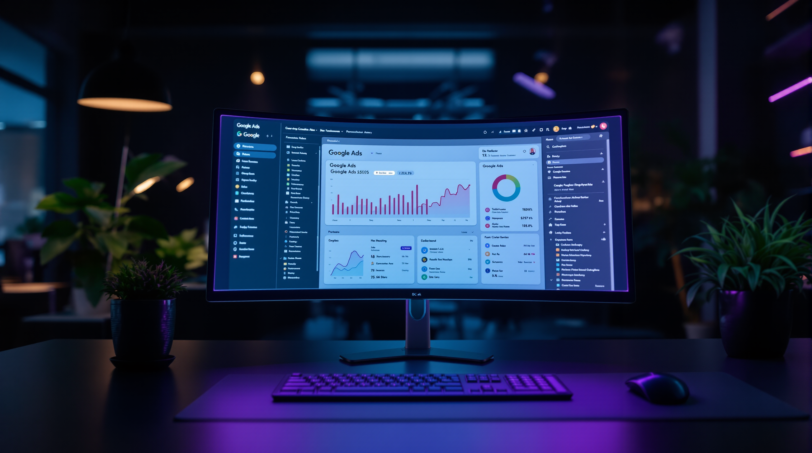 BLURR werkplek met Google Ads dashboard